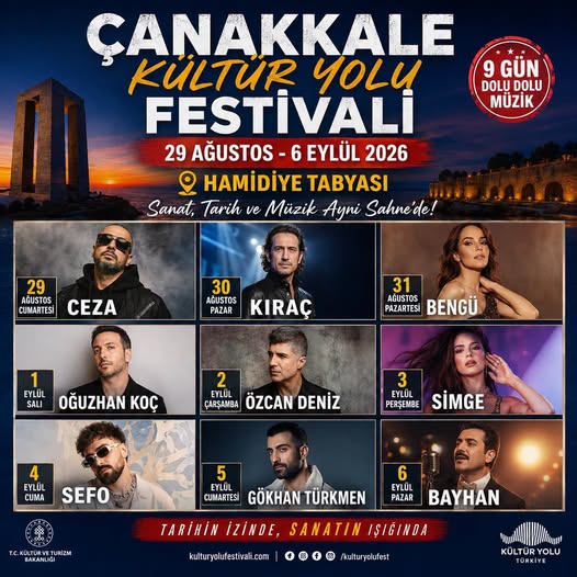 Çanakkale Haber: Kültür Yolu Festivali’nde 9 Gün 9 Büyük Konser içerik görseli