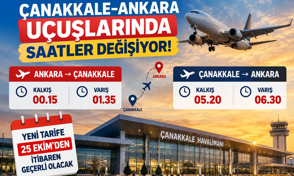 çanakkale ankara uçuş saatleri